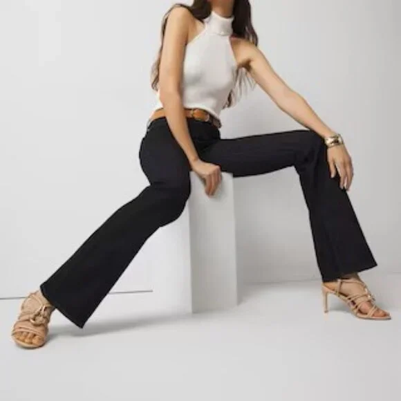 LAST CHANCE!  WHBM HIGH RISE SKINNY FLARE SCULPT DARK WASH DENIM JEANS 0 S - Picture 8 of 12